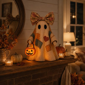 GlowGhost – Lighted Vintage Patchwork Ghost Decor