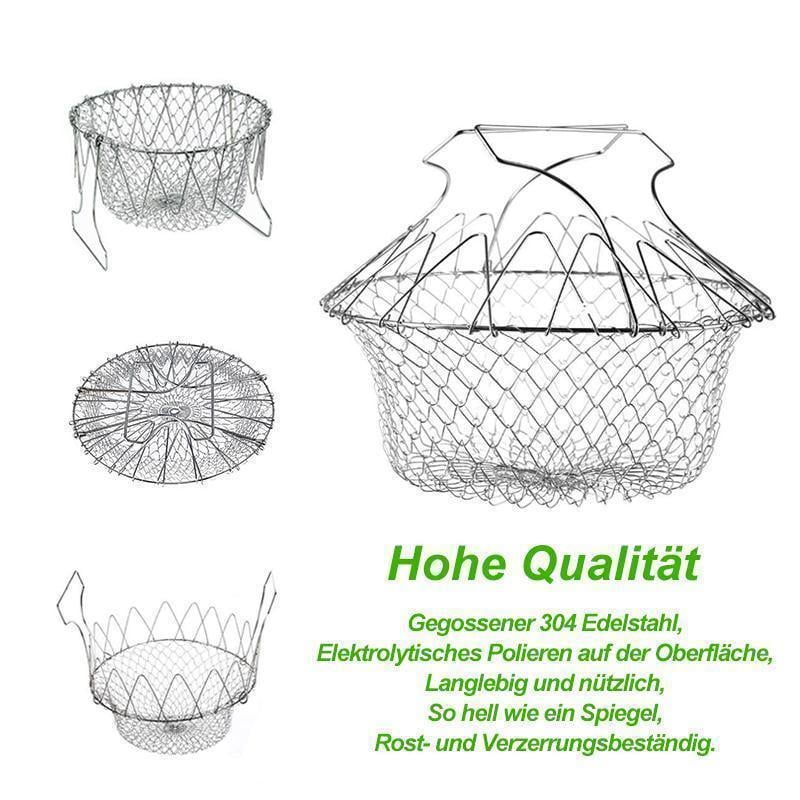 FlexiStrain – Retractable Stainless Steel Cooking Basket