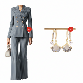 FemmeLine – Women’s Tailored Pinstripe Suit