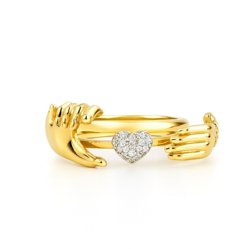 HeartLoom – Clasped Hands Heart Ring for Women
