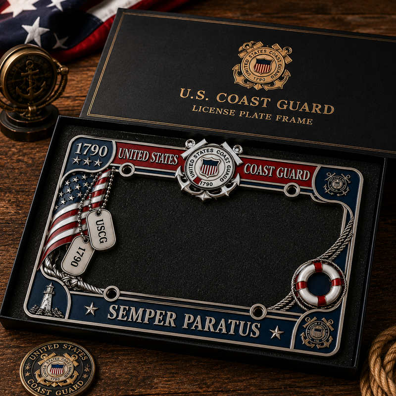 HonorDrive – Premium Coast Guard Heritage License Plate Frame