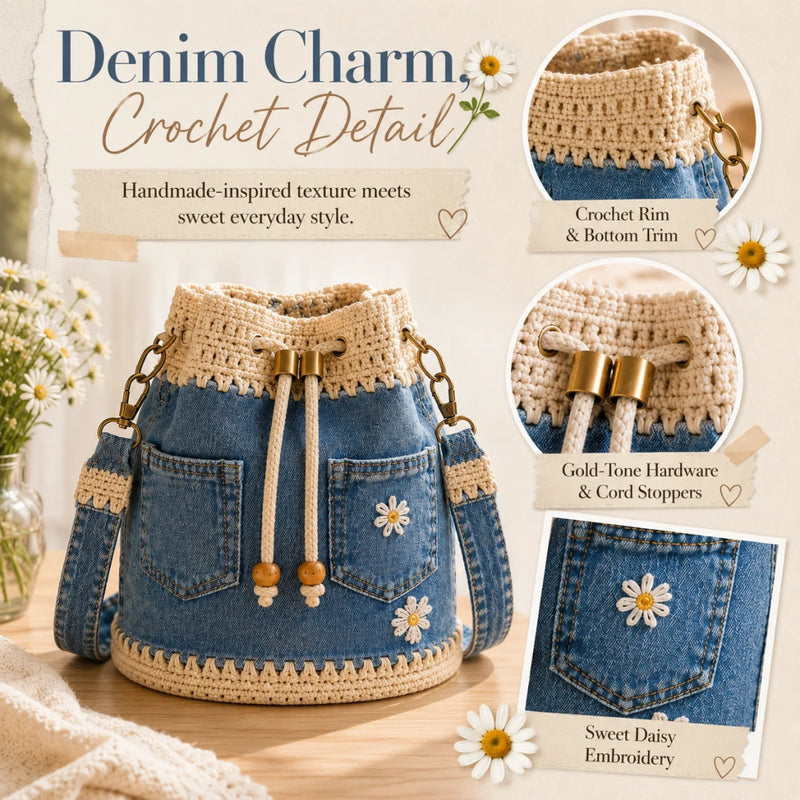 DaisyDenim – Crochet Bucket Bag