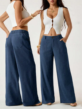 Linenora – Summer Cotton-Linen Palazzo Pants