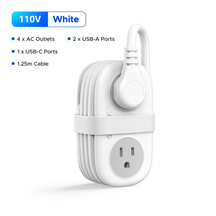 VoltPack – Compact 4-Outlet Power Strip for Travel