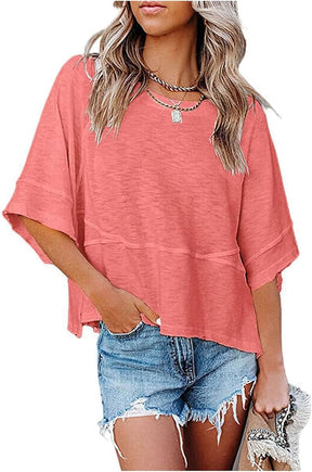 BellAura – Solid Color Bell Sleeve T-Shirt