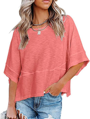 BellAura – Solid Color Bell Sleeve T-Shirt