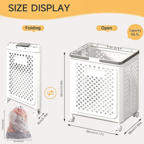LuxorMove – Foldable Rolling Laundry Basket