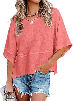 BellAura – Solid Color Bell Sleeve T-Shirt