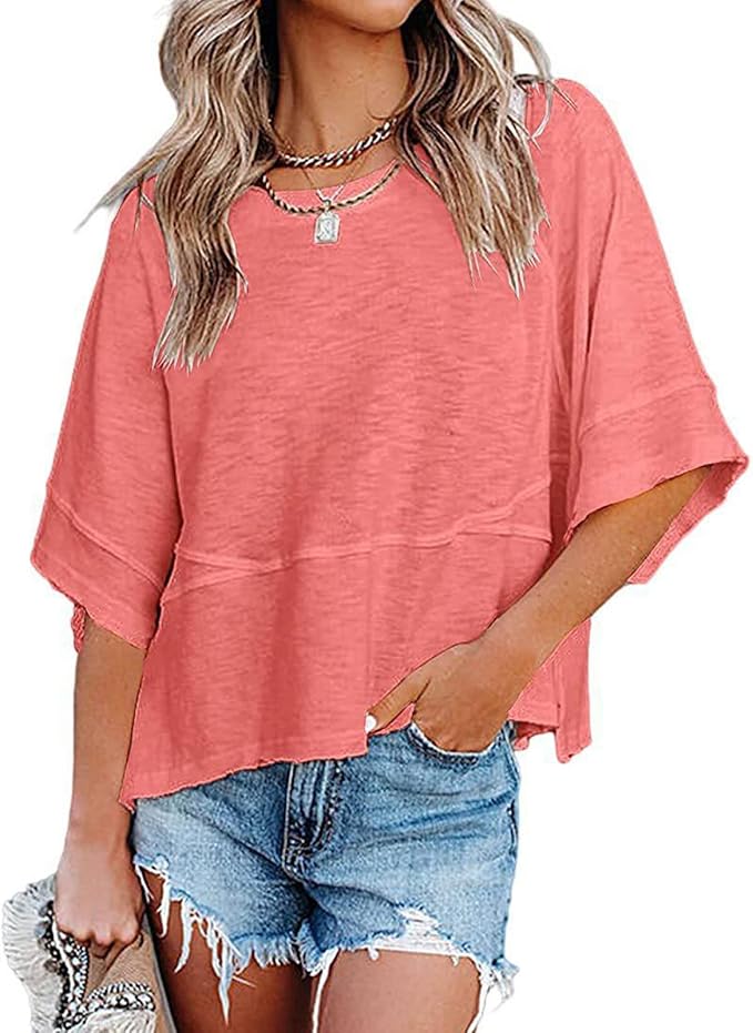 BellAura – Solid Color Bell Sleeve T-Shirt
