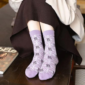 LumeFlora – Soft Cotton Embroidered Flower Socks