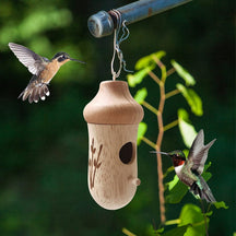 NatureSip – Wooden Hummingbird Feeder for Garden Lovers