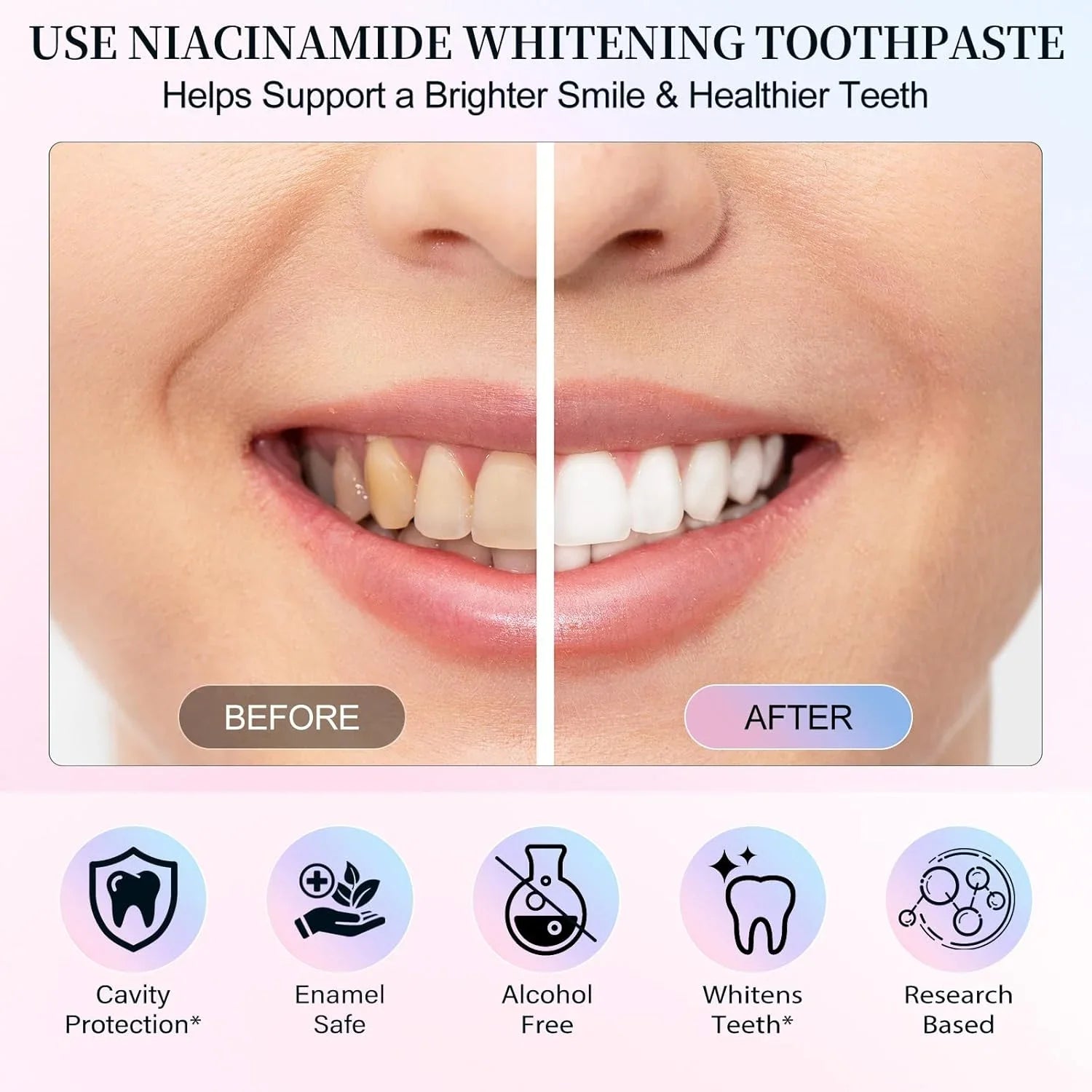 Niacinamide Whitening Toothpaste – Stain Removal & Fresh Breath