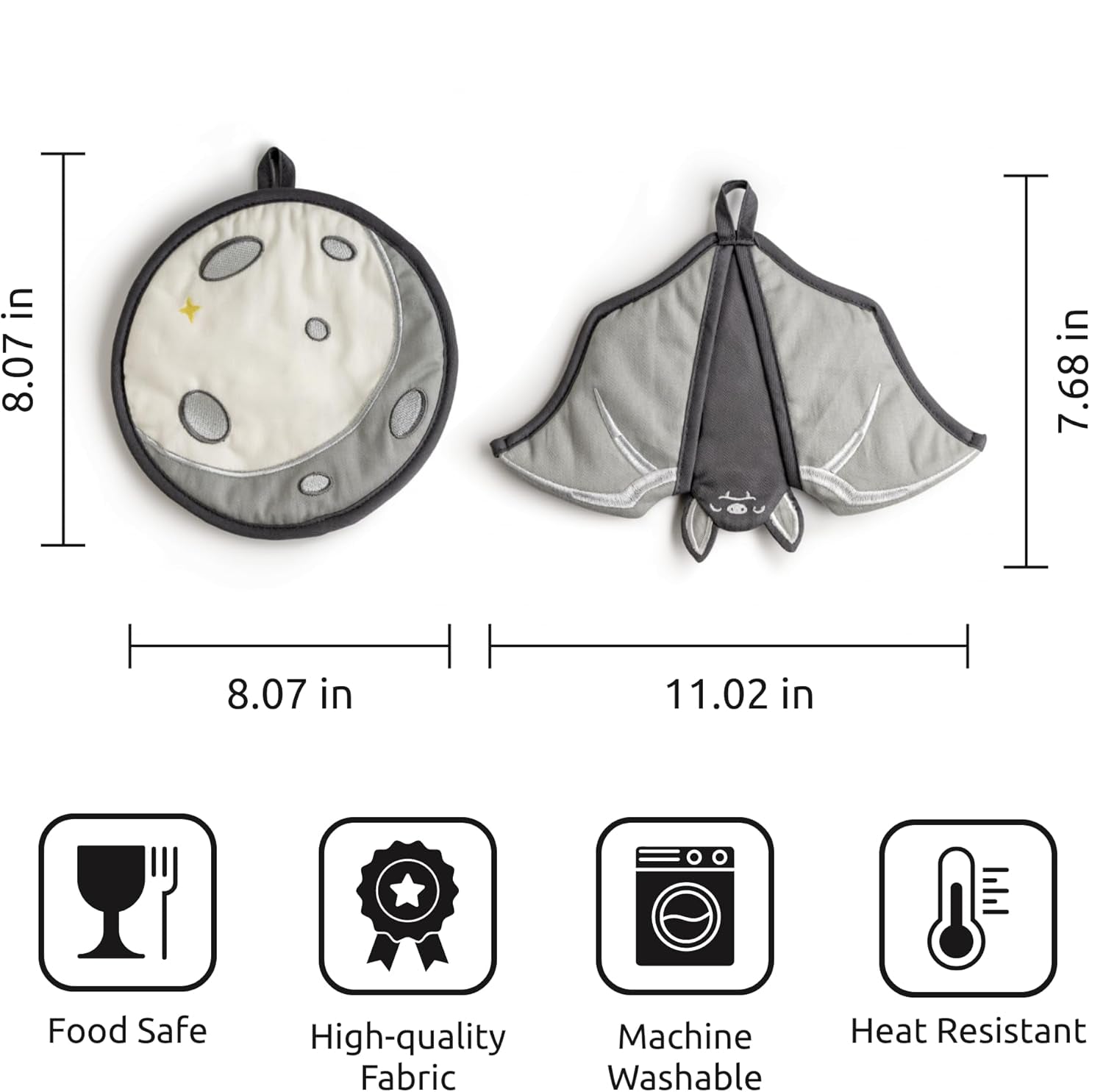 HeatGuard – Bat-Inspired Oven Mitt & Pot Holder Set