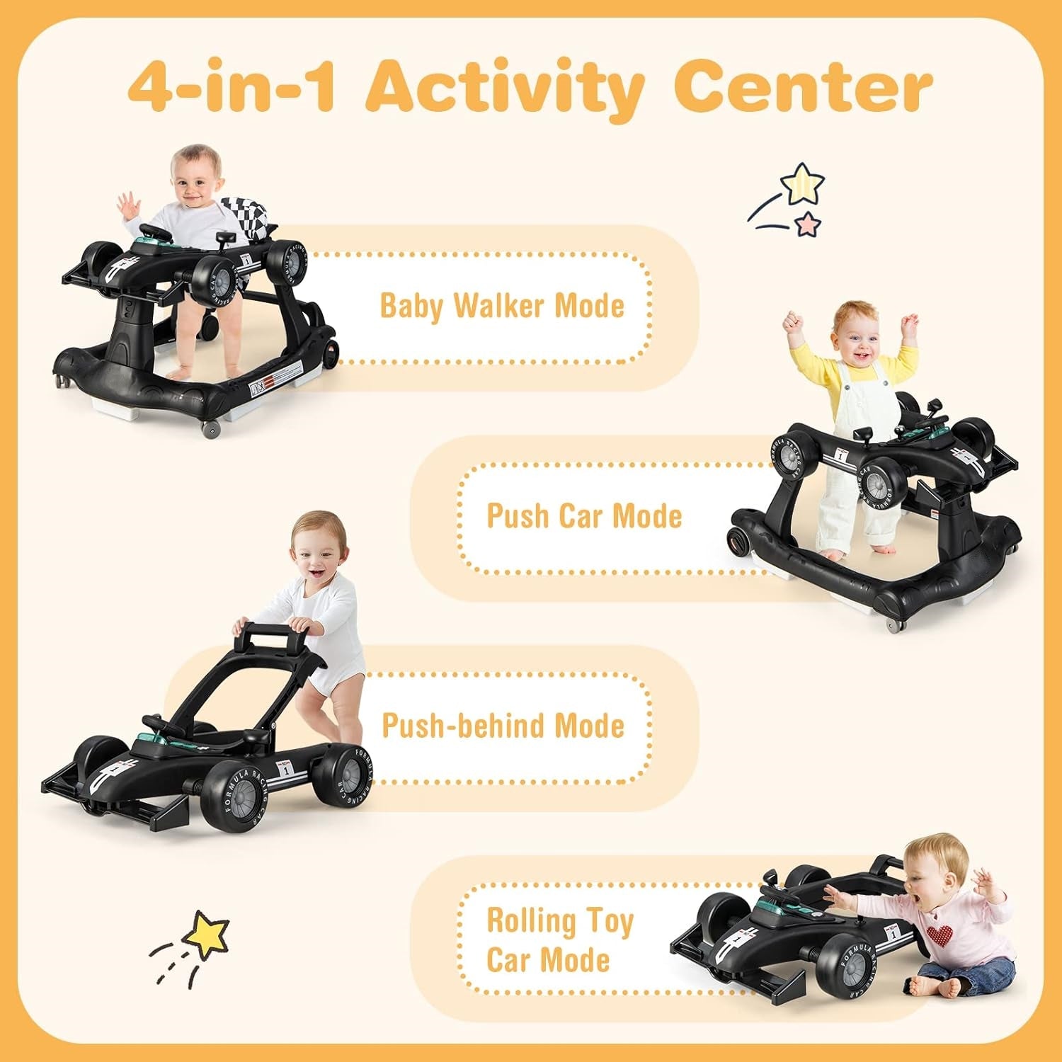TinyStride | 4-in-1 Foldable Baby Walker