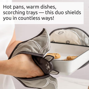 HeatGuard – Bat-Inspired Oven Mitt & Pot Holder Set