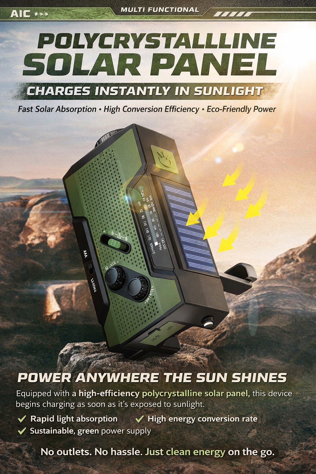 PowerCast Elite – 4-in-1 Emergency Radio