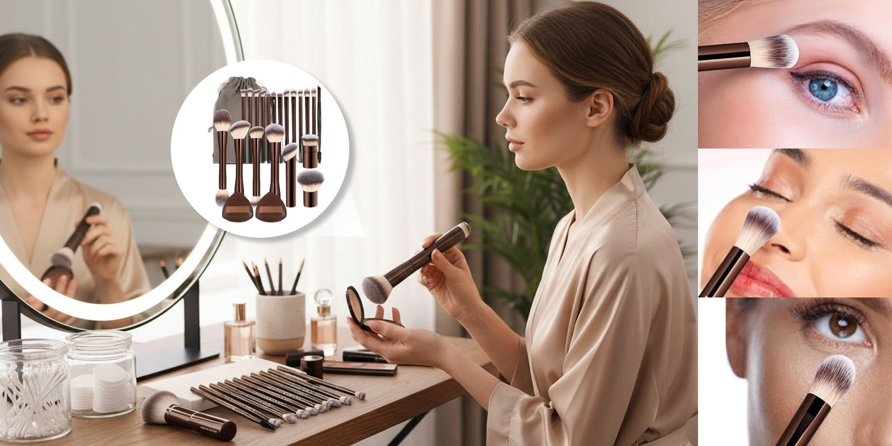 GlamPro – Premium 20-Piece Coffee Makeup Brush Collection