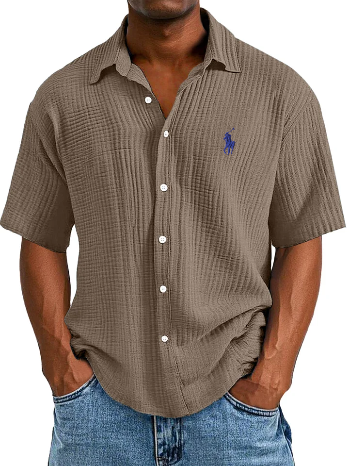 UrbanLoom – Relaxed Textured Button Half Sleeved Shirt