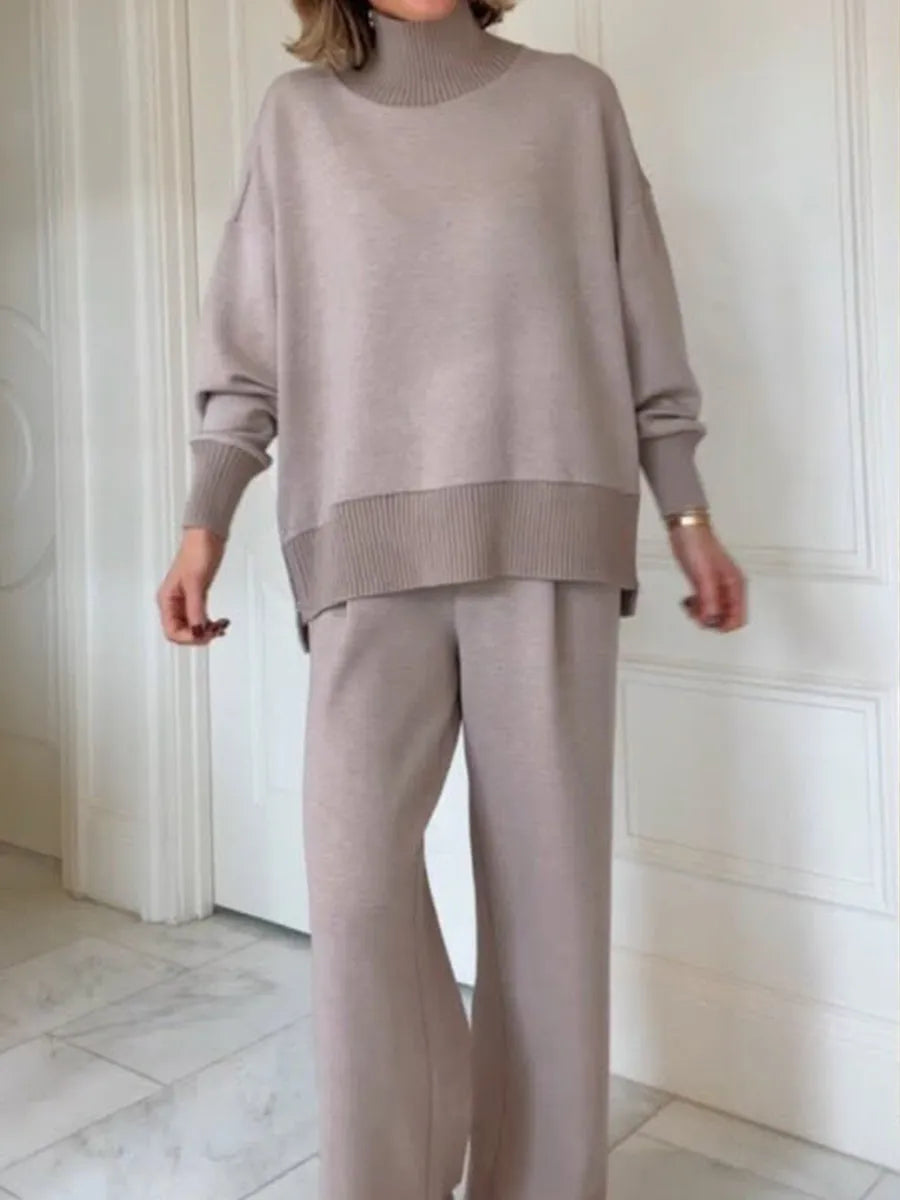 UrbanEase – Casual Stand Collar Two-Piece Set