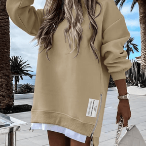 AuraWear – Comfortable Long Sleeve Pullover Casual Dress