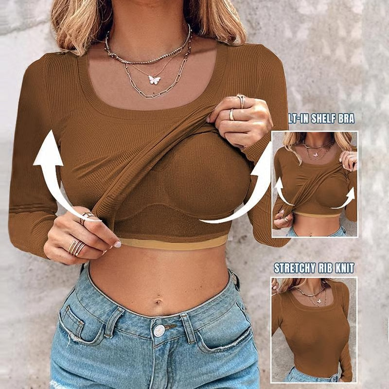 SilkForm – Ribbed Long Sleeve Bra Body Fit Top