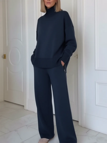 UrbanEase – Casual Stand Collar Two-Piece Set