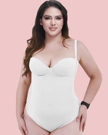 CurveLuxe – Back Lace-Up Seamless Thong Bodysuit