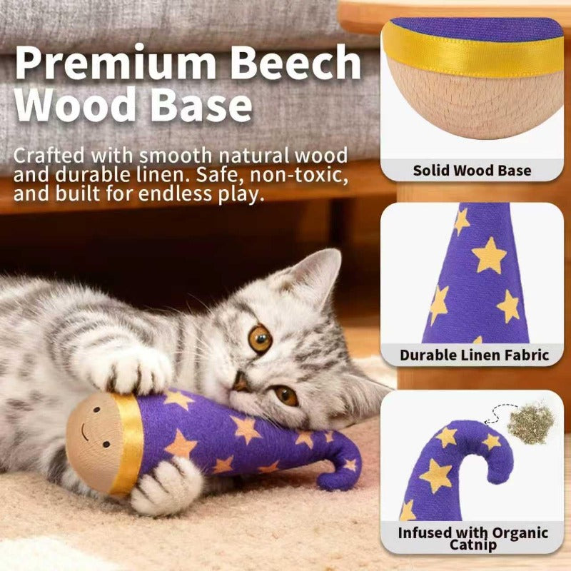 PawWobble – Wooden Wobble Cat Toy
