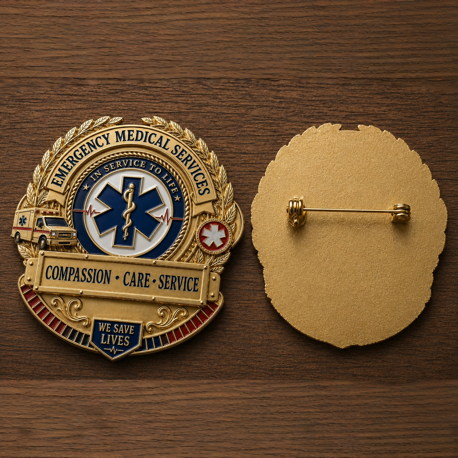 RescueStar – Emergency Medical Services Badge Pin