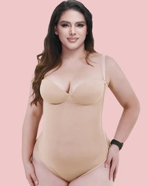CurveLuxe – Back Lace-Up Seamless Thong Bodysuit