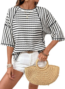 EasyStripe – Relaxed Fit Striped Crewneck Tee