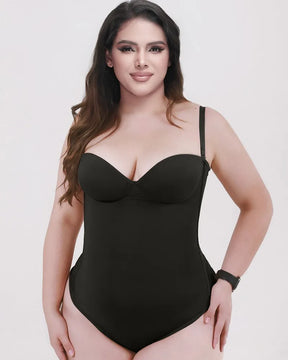 CurveLuxe – Back Lace-Up Seamless Thong Bodysuit