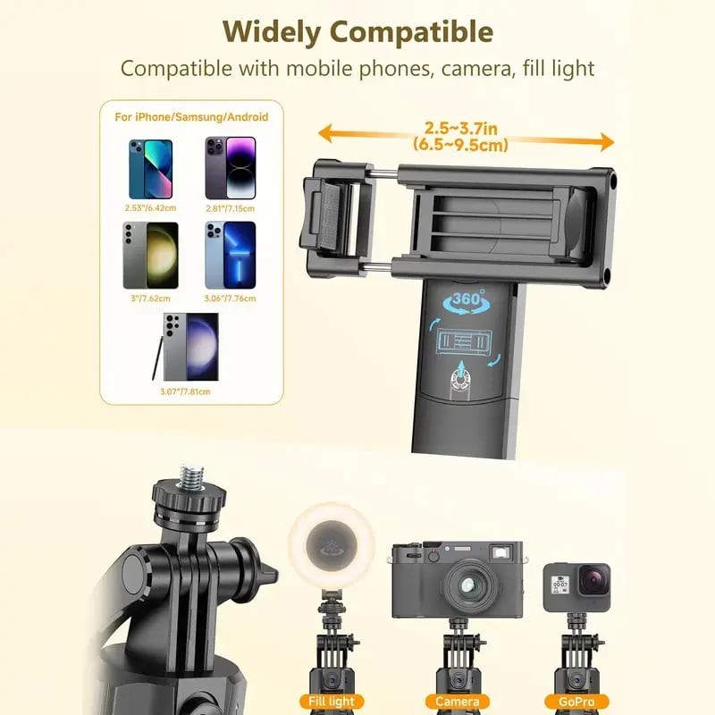 TrackPro – 360° Auto Face Tracking Selfie Stick Tripod