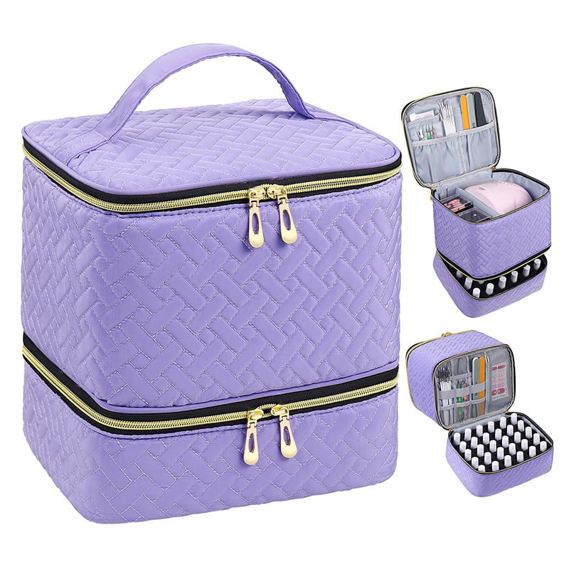 PolishPro – Deluxe Double‑Layer Nail Organizer Case