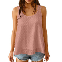 LaceBloom - Elegant Dot Lace Strap Tank Top