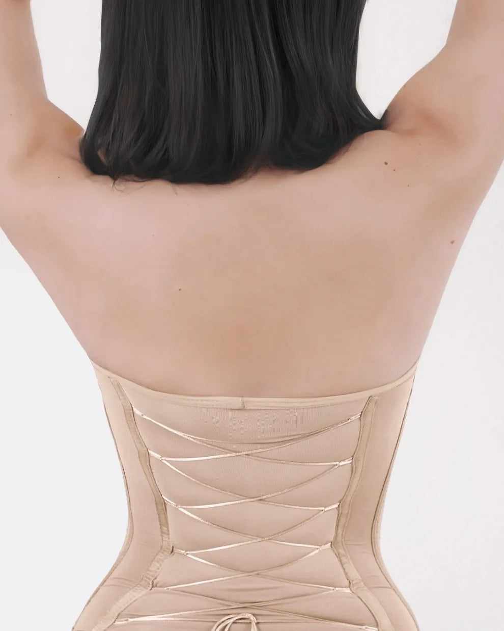 CurveLuxe – Back Lace-Up Seamless Thong Bodysuit
