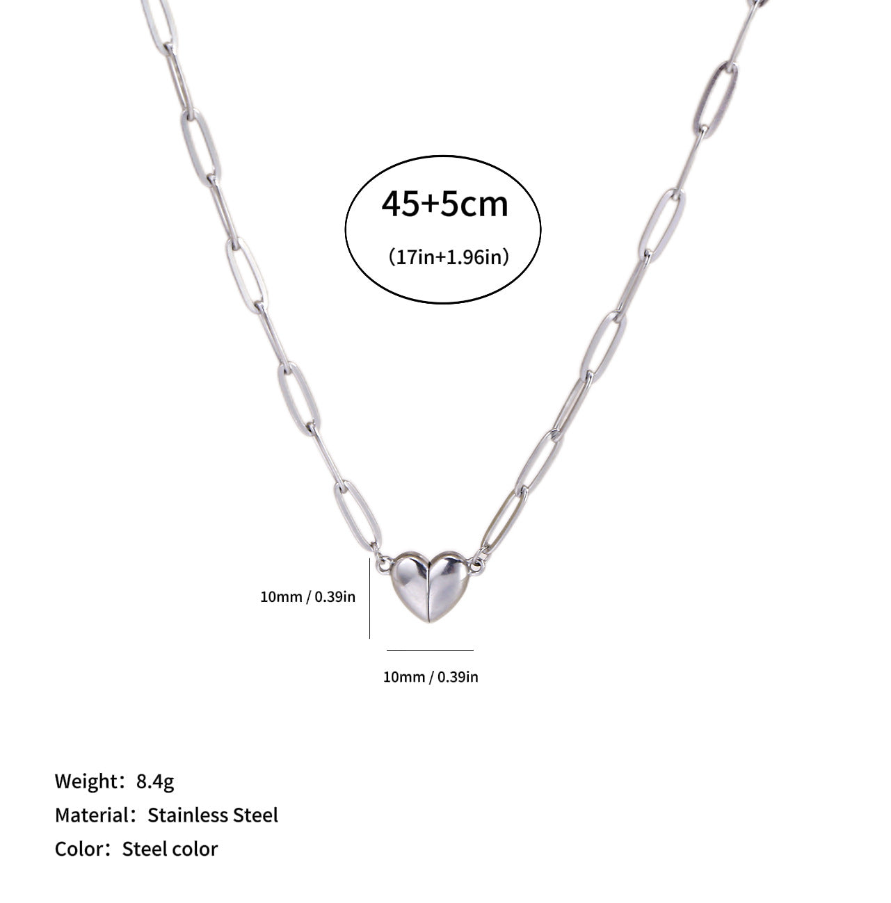 HeartLink – Magnetic Heart Pendant Necklace