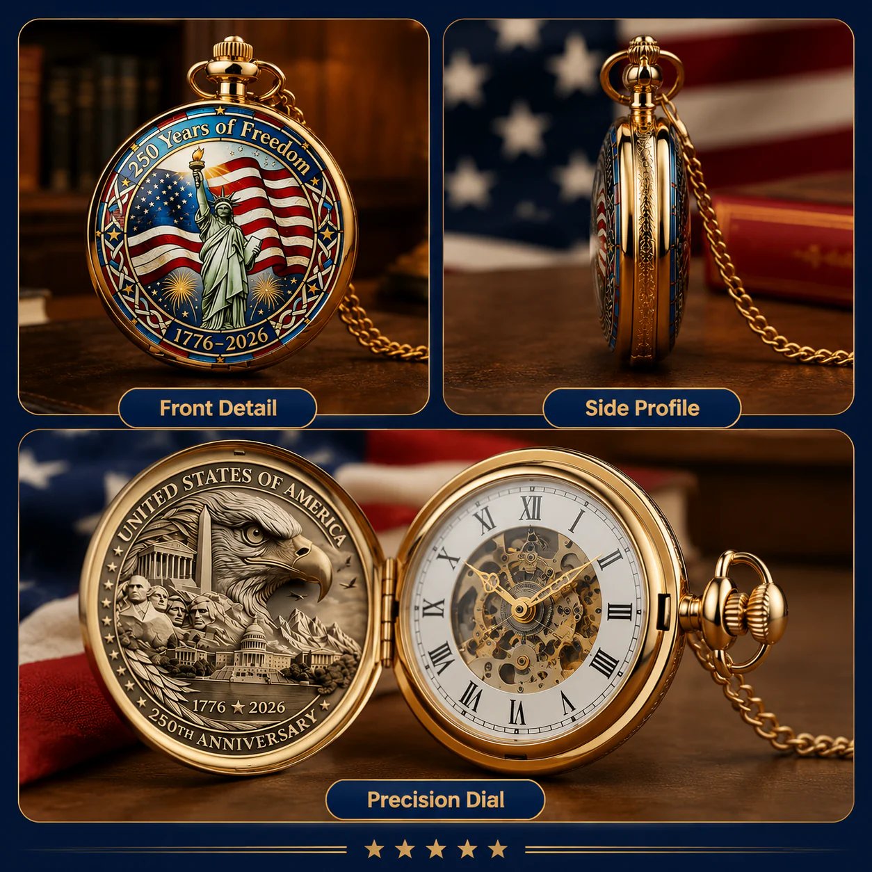 LibertyChrono – USA 250th Pocket Watch