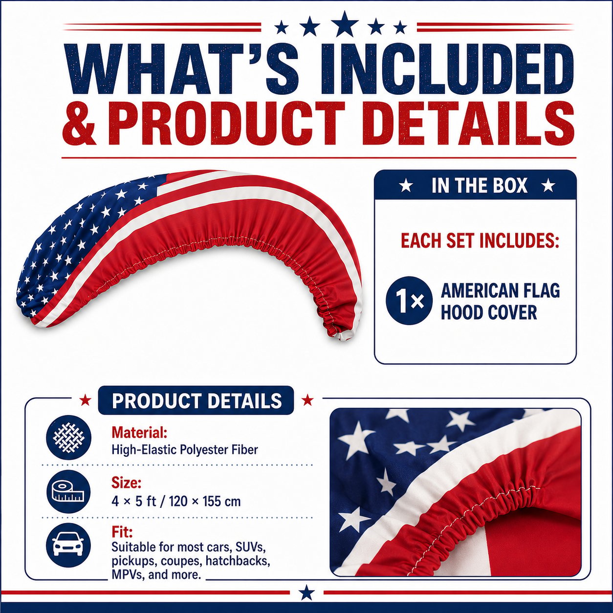 LibertyShield – American Flag Car Hood Cover