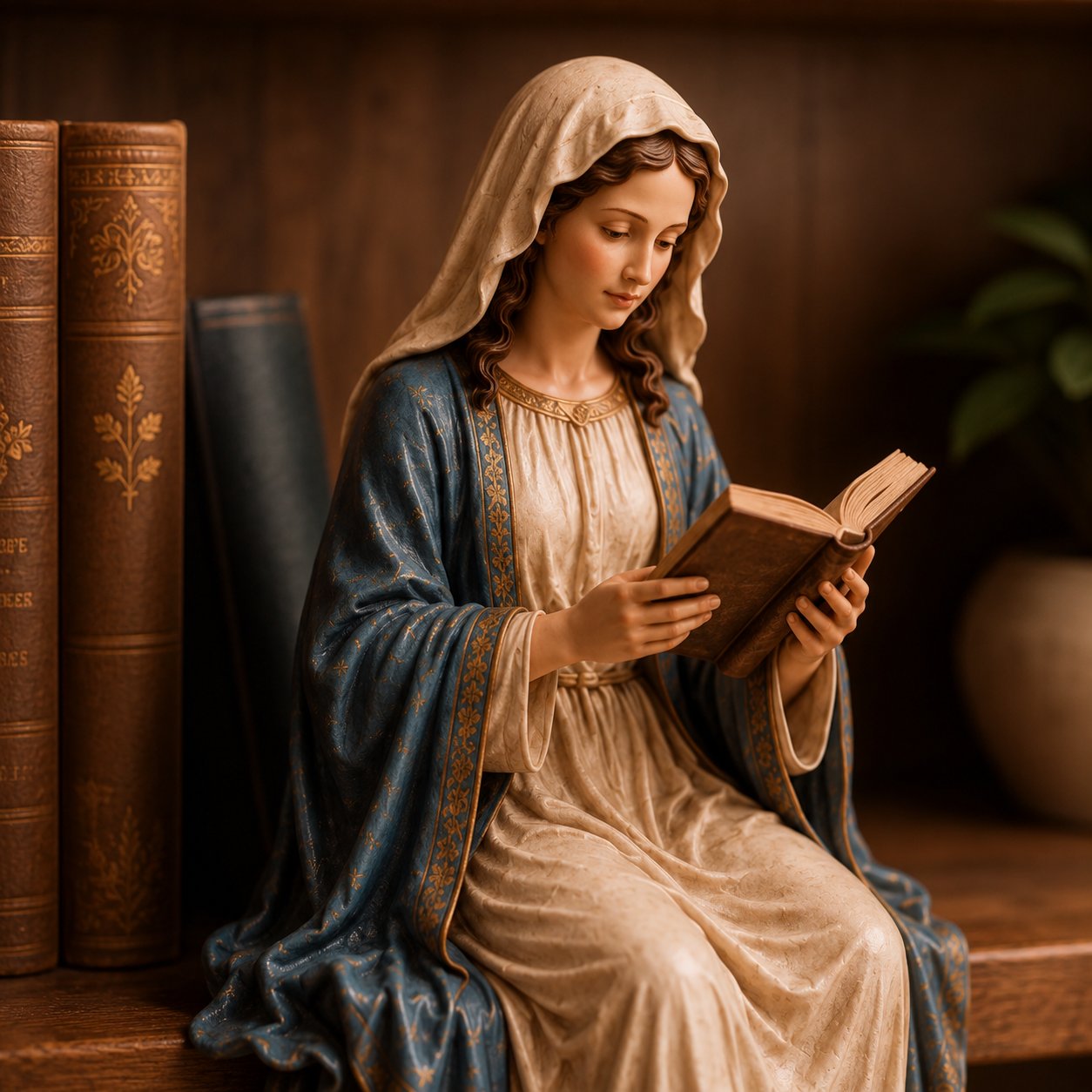 DivineRest - Virgin Mary Reading Figurine
