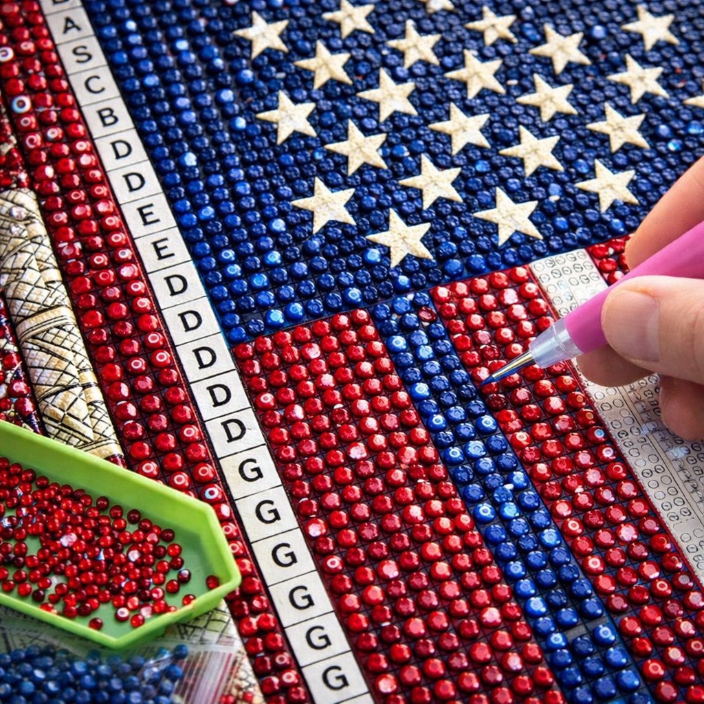 DiamondCraft – American Flag DIY 5D Diamond Painting Kit