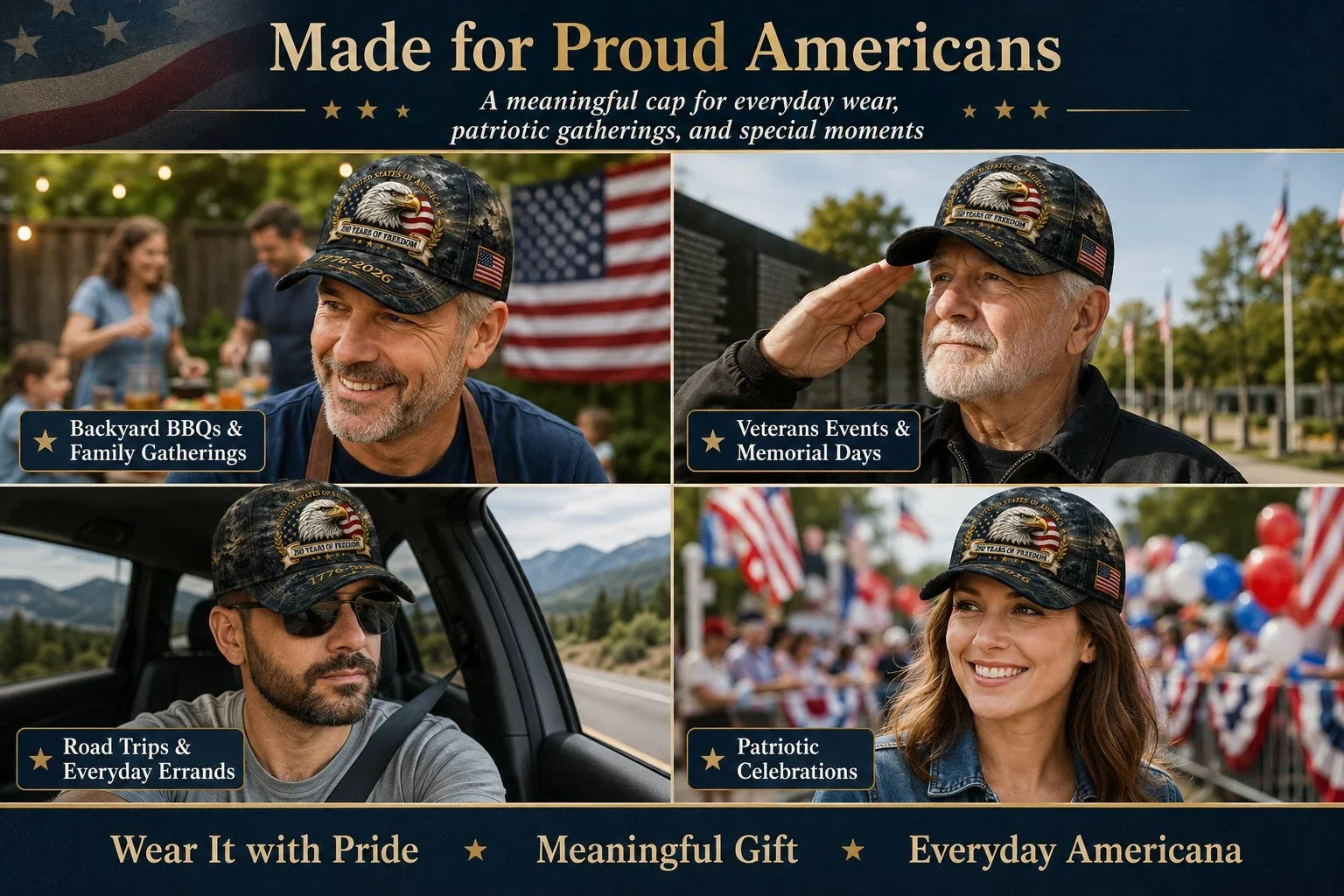 FreedomEagle – 250 Years Patriotic Heritage Cap