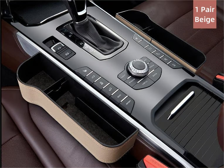DriveMate – Multi Pocket Leather Car Seat Storage Organizer
