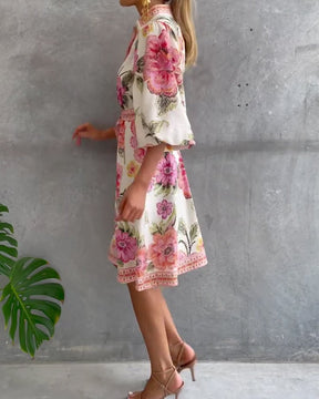 Eleganza Flow – Printed A-Line Dress