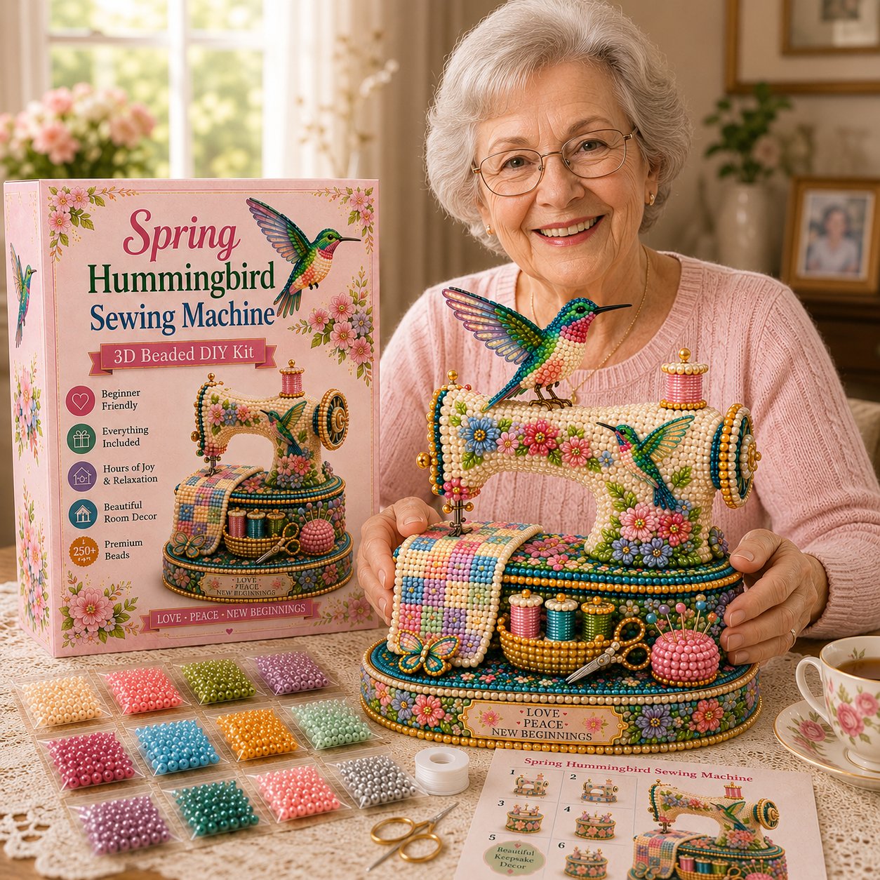 SpringBloom – 3D DIY Hummingbird Sewing Machine