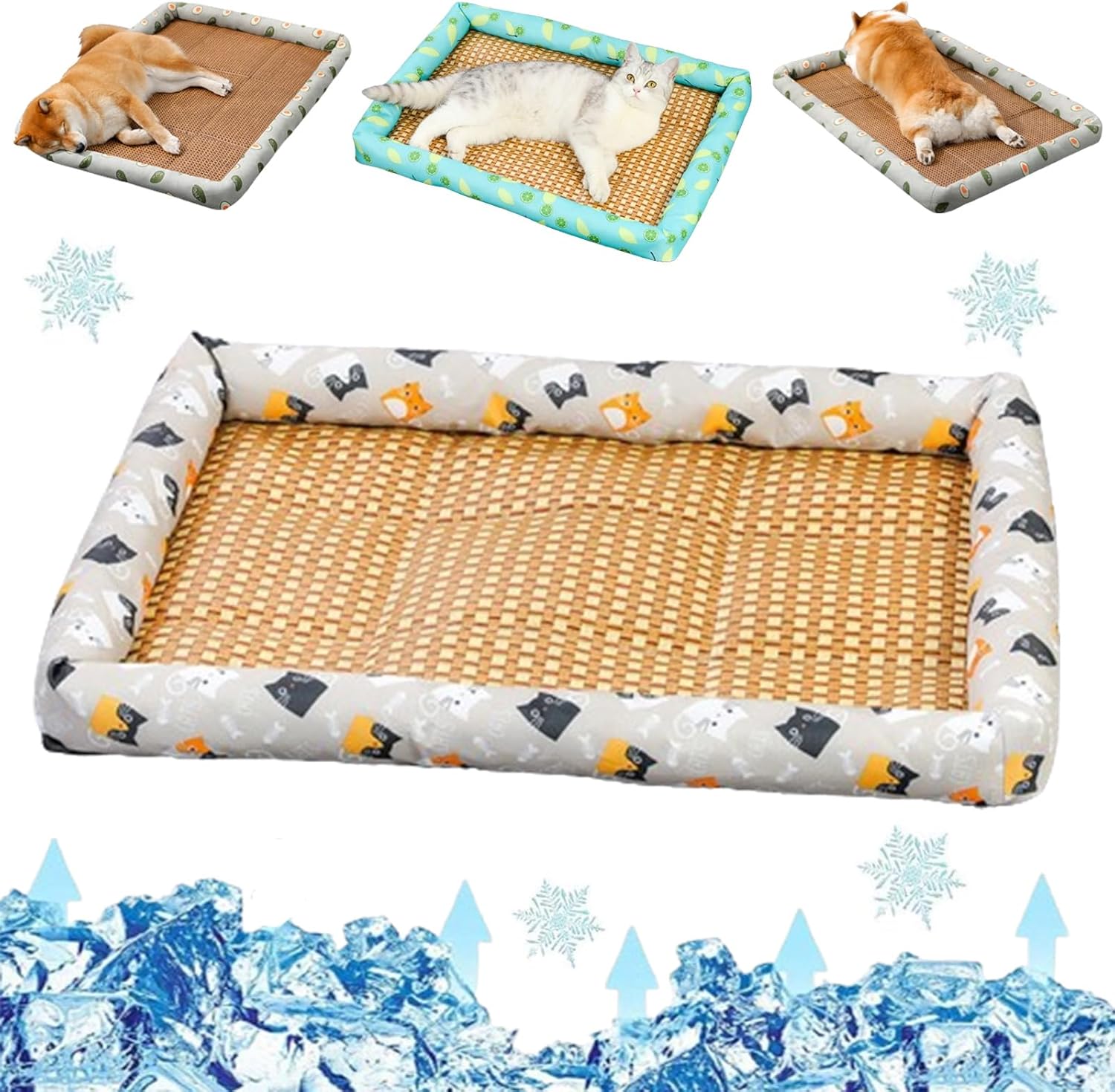CoolNest – Breathable Rattan Cooling Pet Bed
