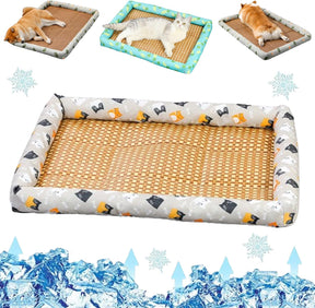 CoolNest – Breathable Rattan Cooling Pet Bed