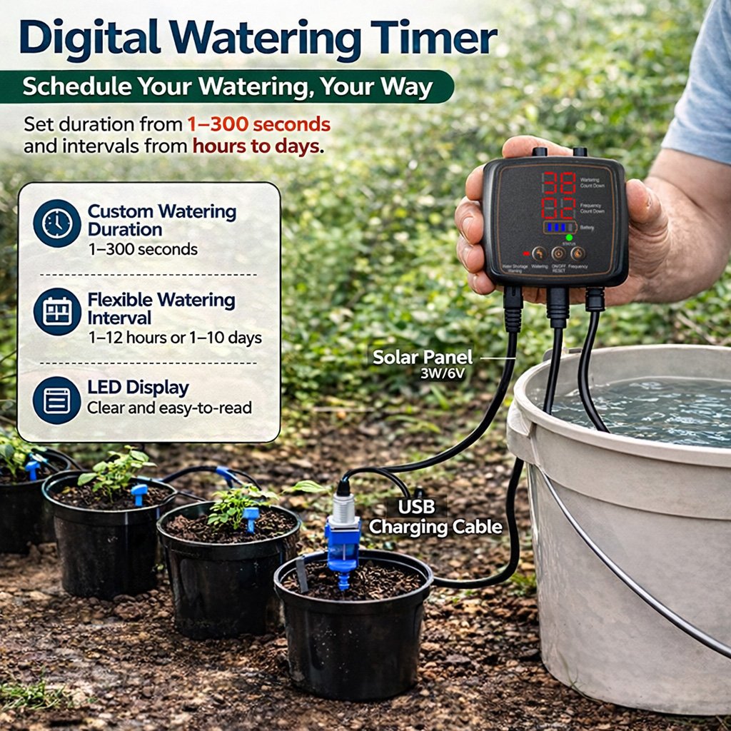 💧 12-Plant Solar Drip Irrigation Kit 🔥