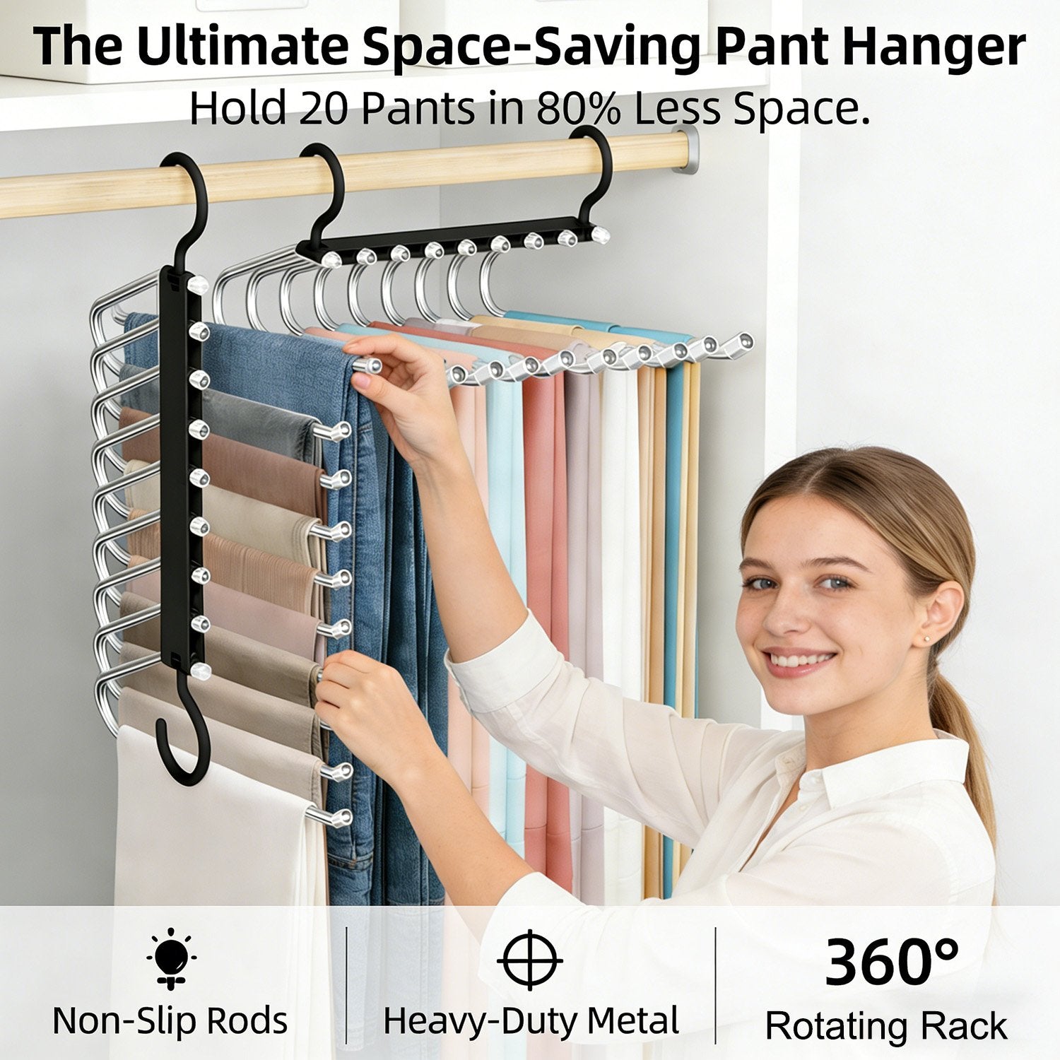 ClosetMax – 9-Tier Hanging Pants Organizer