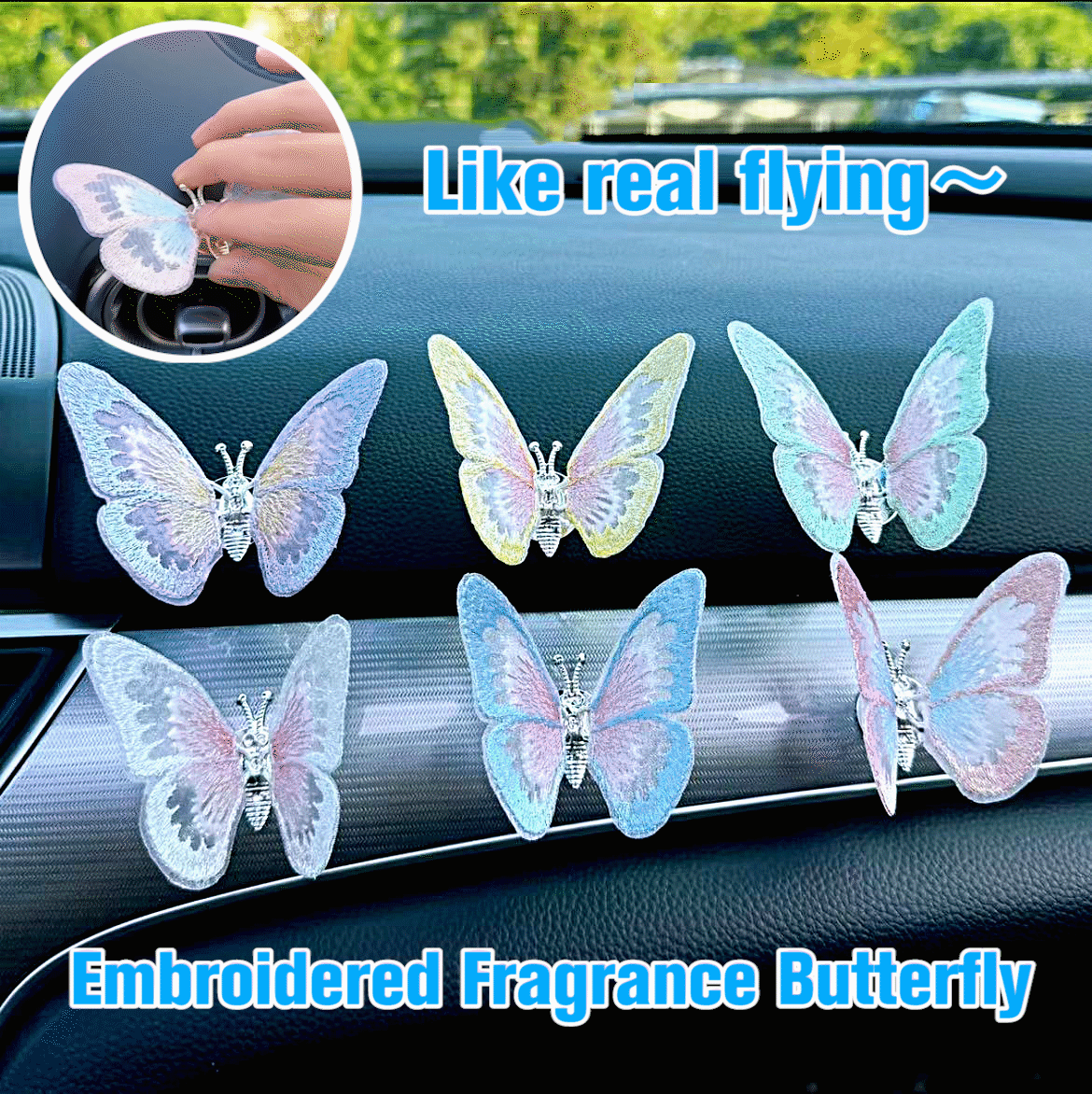 AromaFlutter – Butterfly Car Perfume Clip